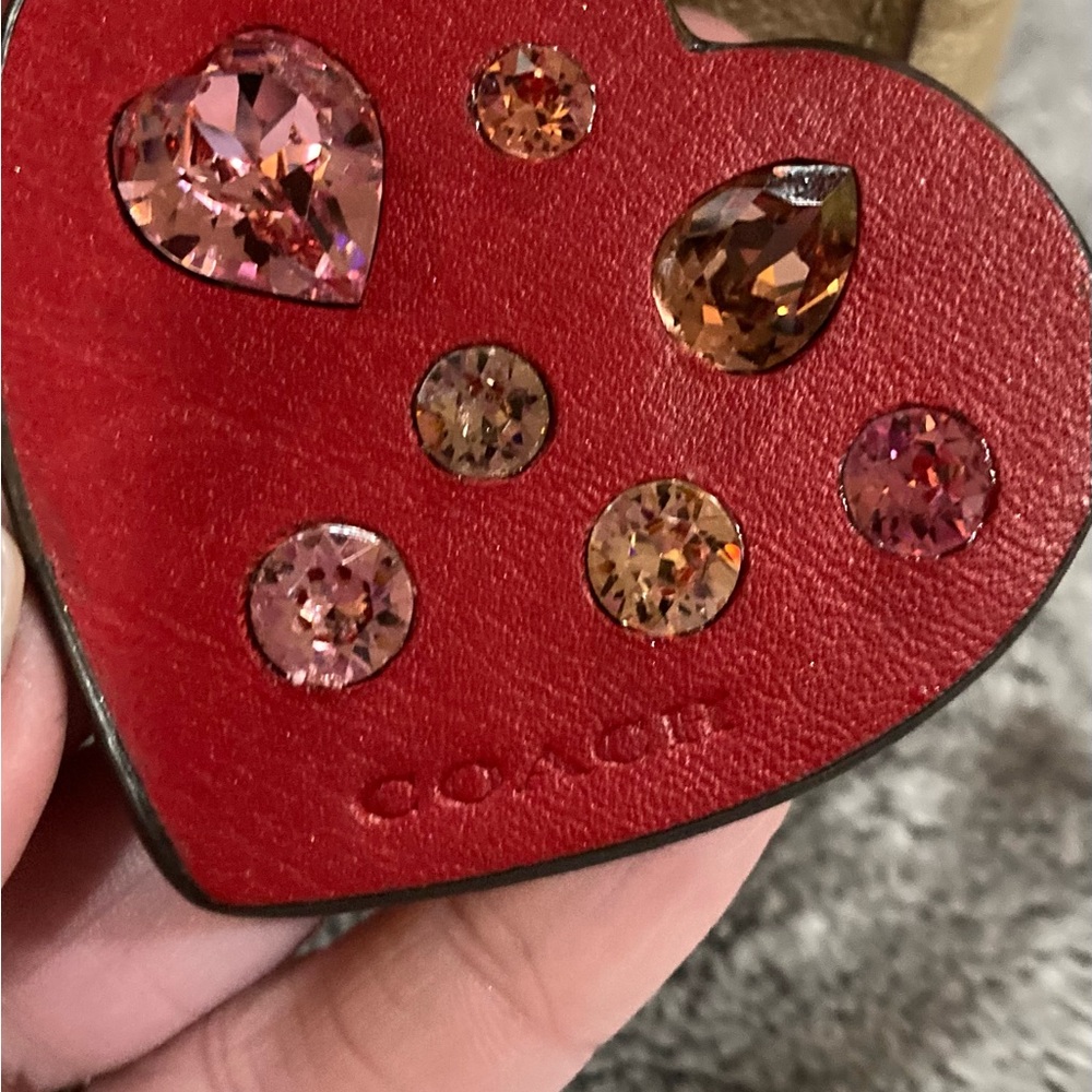 RARE HTF Coach Rowan Pink Heart Print Signature Satchel & Htf Charm bundle! - Picture 6 of 6